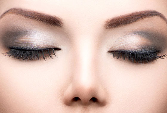 Lash Extensions - Image of woman's face with Russian Lashes applied